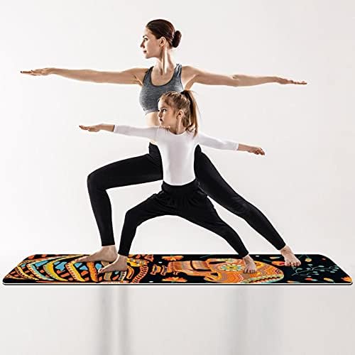 Siebzeh Ölü Kafatası Çiçekler Premium Kalın Yoga Mat Çevre Dostu Kauçuk Sağlık ve Fitness Kaymaz Mat Her Türlü Egzersiz