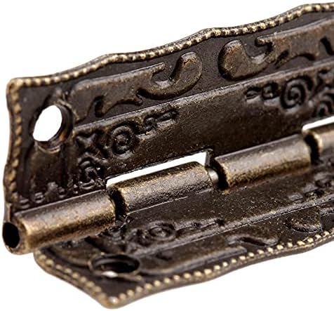 LHLLHL 10 adet Menteşeler 36 * 23mm Demir Antik Bronz Çinko Demir Dekoratif Vidalar Vintage Ahşap Mücevher Kutusu