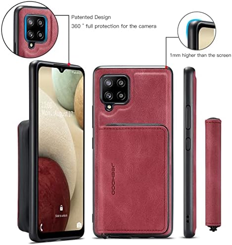 Koruyucu Kılıf 2 in 1 Ayrılabilir Cüzdan Kılıf Samsung Galaxy A42 5G, Deri İnce Darbeye Dayanıklı Telefon Case Arka,
