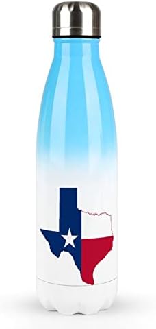 Texas Eyalet Bayrağı Harita Paslanmaz Çelik Su kapaklı şişe termos kupa Bardak Sızdırmaz Seyahat Kupa Degrade