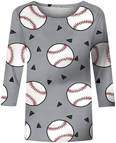 Anneler Günü 3/4 Kollu Gömlek Kadınlar için Yaz Beyzbol Anne Üstleri kadın Casual Ekip Boyun Moda Grafik Tees