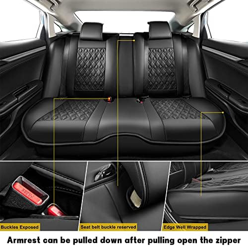 Filluck PU Araba Koltuğu Kapakları Bel Yastığı, Otomobiller için klozet kapağı s -2021 Honda Civic Sedan / Hatchback