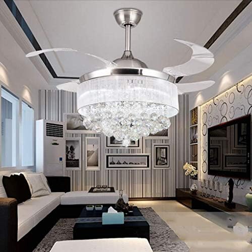 YANGBO Modern tavan vantilatörü ışıkları Led görünmez ışıklı tavan fanı Avrupa Tarzı Oturma Odası Altın Kristal fan