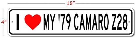 1979 79 Chevy Camaro Z28 Arabamı Seviyorum Alüminyum Tabela, Garaj Duvar Dekoru, Man Cave Tabela-4x18 inç