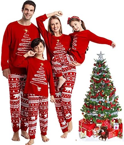 Oryantal eLife Eşleşen Noel Pjs Aile, Elf Pijama Noel Setleri, Noel Tatil Aile Pijama Kıyafetler Kadın Erkek
