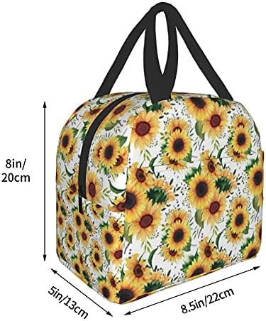 Tropikal Çiçek Ayçiçeği Lavanta Çiçek Katlanabilir Tote Kullanımlık Yıkanabilir Sırt Çantası Yalıtımlı Öğle Yemeği