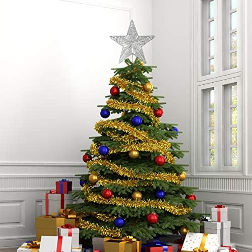 VALİCLUD Cadılar Bayramı Dekor Noel Ağacı Yıldız Noel Ağacı Topper 3D Hollow Glitter Yıldız Ağacı Topper Rustik Noel
