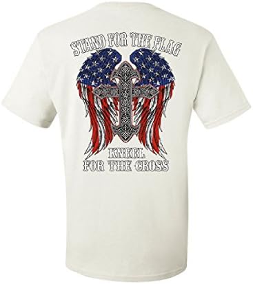 Bayrak için standı Diz Çökmek için Çapraz T-Shirt Patriot Siyasi Tee