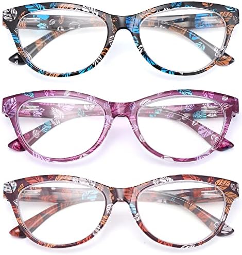 AJYADO okuma gözlüğü Kadın Paketi-3 Moda Bilgisayar Mavi ışık Engelleme Büyüteç Okuyucular Moda Kırılmaz
