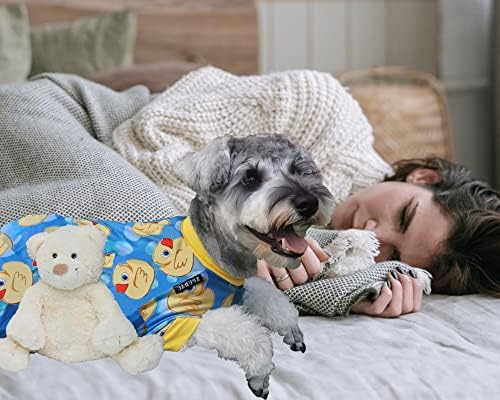 XPUDAC 4 Parça Köpek Pijama Küçük Köpekler için Pjs Giysileri Yavru Onesies Kıyafetler Doggie Noel Gömlek Uyuyan