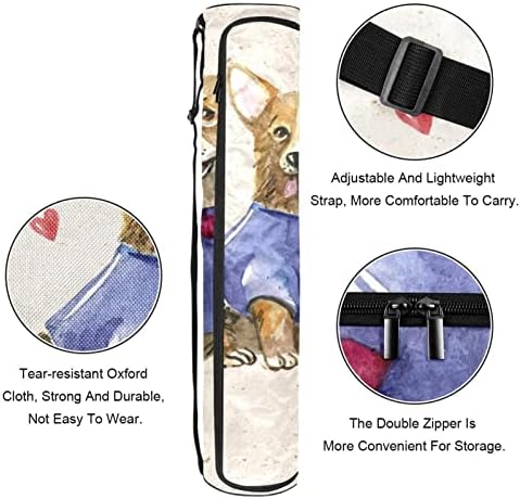 Suluboya Sevimli Köpek Yavrusu Yoga Mat Taşıma Çantası Omuz Askısı ile Yoga Mat Çantası spor çanta Plaj Çantası