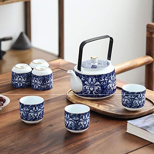 TWDYC 7 Adet El Yapımı Porselen Sır Renk Kung Fu çay seti Zen Çayı Sağlık Çay Seti Büyük Kapasiteli Demlik Çay Fincanı