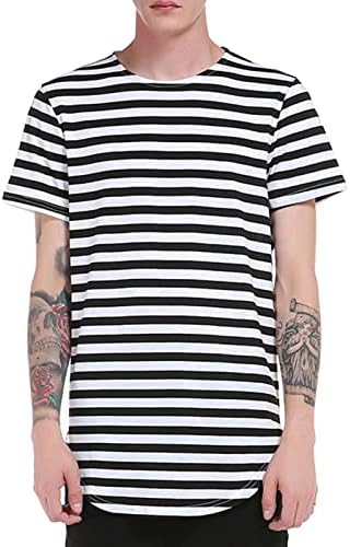 T Shirt Erkekler için Grafik, Kadın Çizgili Baskı Tees Yuvarlak Boyun T Shirt Hafif Rahat Kısa Kollu Tee Gömlek