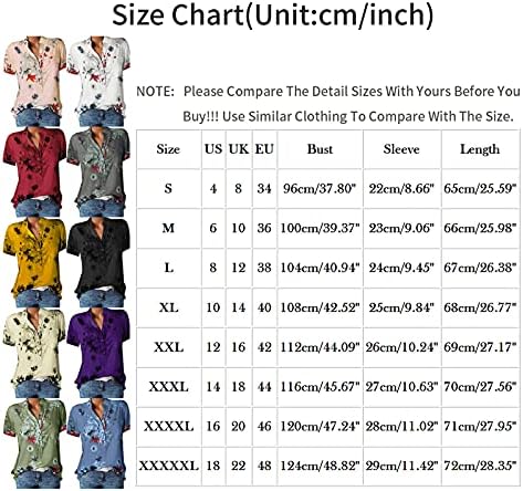 Dördüncü Temmuz Bluzlar Kadın Kıyafetleri Kısa Kollu Düğme V Boyun Grafik Gömlek Tops 2023 Casual Hawaiian T Shirt