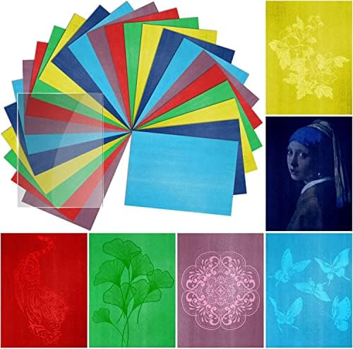 Joyıbay Renkli Güneş baskı kağıdı Kiti, 24 Yaprak Güneş Sanat Kağıtları, 6 Renk Yüksek Duyarlı Siyanotip Kağıtları,