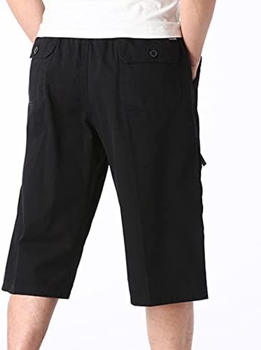 MIASHUI G Tarzı Sweatpants Erkekler Casual Katı Yaz Orta Bel Elastik Bel Gevşek Kargo Şort Kargo Pantolon Erkekler