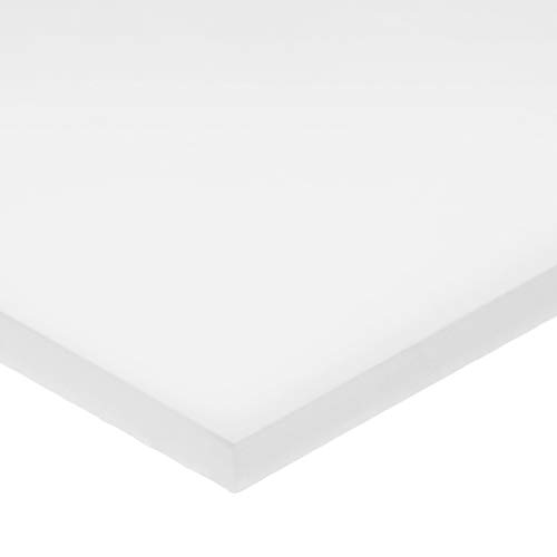 Delrin Asetal Homopolimer Plastik Çubuk, Beyaz, 3/8 inç Kalınlığında x 3 inç Genişliğinde x 24 inç Uzunluğunda
