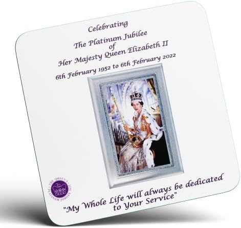 Taç Giyme Törenlerinde Kraliçe II. Elizabeth'i Gösteren Nefis Büyükanne Platin Yıldönümü Hatıra içecekleri Altlığı