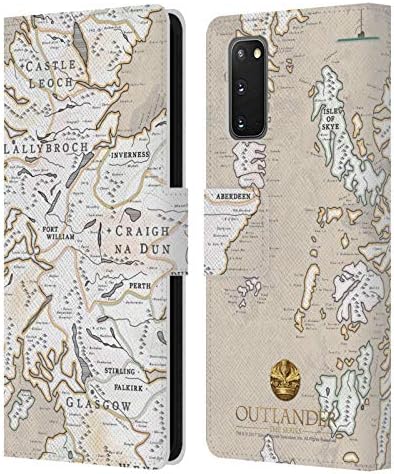 Kafa Çantası Tasarımları Resmi Lisanslı Outlander Harita Mühürler ve Simgeler Deri Kitap Cüzdan Kılıf Kapak ile Uyumlu