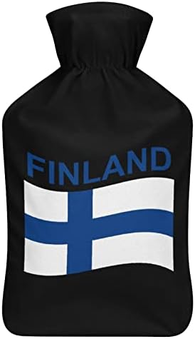 Finlandiya bayrağı Peluş Sıcak Su Torbası Sevimli Kauçuk Su Enjeksiyon Sıcak Su Şişesi El ayak ısıtıcı