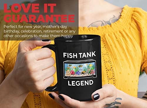 Kabarcık Hugs Balık Tankı Sevgilisi Kahve Kupa 15 oz Siyah-Balık Tankı Lgnd-Betta Tankı Severler Akvaryumcu balık
