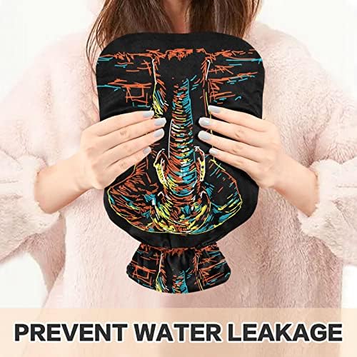 Kapaklı sıcak Su Şişeleri Renkli Fil Ağrı kesici için Sıcak Su Torbası, Sıcak ve Soğuk Terapi, sıcak Paket 2 Litre