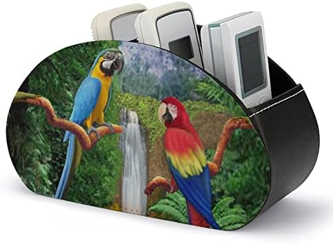 Tropikal Papağanlar Uzaktan Kumanda saklama kutusu Çok Fonksiyonlu PU Deri TV Uzaktan Tutucu masa üstü organiser