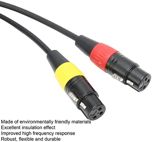plplaaoo Çift XLR Kablo, Mini Kulaklık Jakı, 1/8 İnç Çift XLR Kablo Profesyonel 3.5 mm XLR Dişi Kablo Stüdyo Monitör