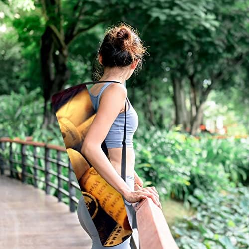 RATGDN Yoga Mat Çantası, Şarap Mantarları egzersiz yoga matı Taşıyıcı Tam Zip Yoga Mat Taşıma Çantası Ayarlanabilir
