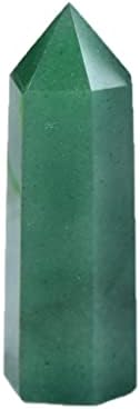 NOBRİM 1 adet Doğal Şifa Kristalleri Altıgen Taşlar ve Kristaller Cilalı Süsler Mineral Kulesi (Renk: Yeşil)