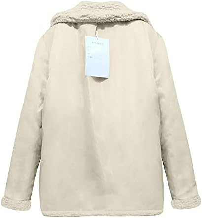 Kadın Polar Ceketler Mont, Artı Boyutu Moda Ceket Bayan Uzun Kollu Ev Sonbahar Katı Kalın Ceket Yaka