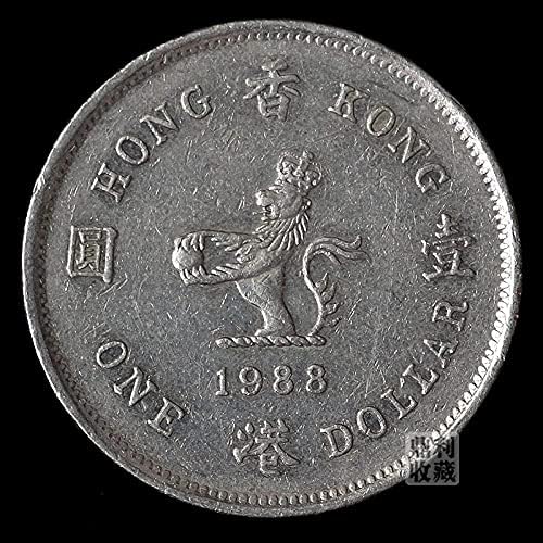 Hong Kong 1 Yuan 壹 Yuan Sikke Uzun Taç Kraliçe 25mm HKD Sikke Koleksiyonu