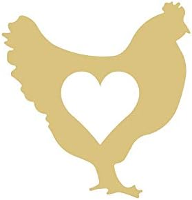 Tavuk Kalp Kesme Bitmemiş Ahşap Çiftlik Evi Ülke Oturma Özel Durum / sevgililer Günü Kapı Askısı MDF Şekli Tuval