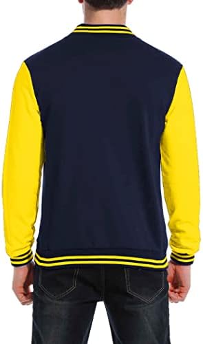 COOFANDY Erkek Moda Üniversite Ceket Nedensel Slim Fit Pamuk Letterman Beyzbol Bombacı Ceketler