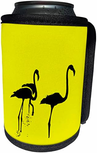 3dRose Minimalist Üç Flamingolar Siyah Siluet Üzerinde. - Şişe Sargısını Soğutabilir (cc-361118-1)