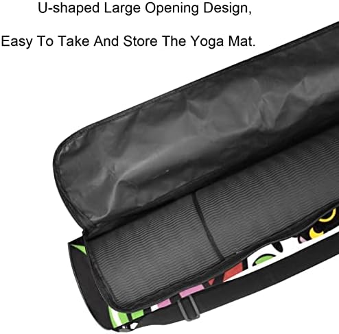 RATGDN Yoga Mat Çantası, Meksika Kafatası egzersiz yoga matı Taşıyıcı Tam Zip Yoga Mat Taşıma Çantası Ayarlanabilir