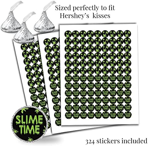 Yeşil Balçık Doğum Günü Partisi Sticker Paketi Kiti-429 Adet!!! İyilik ve Güzellik Çantaları için 60 adet 2 Daire