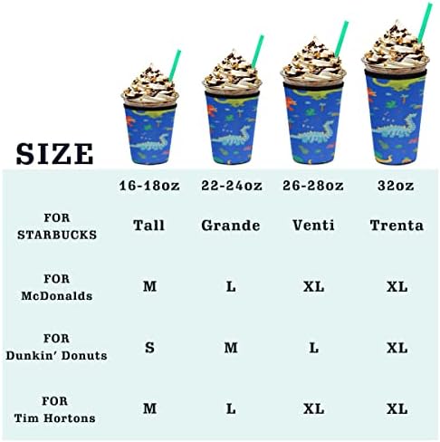 Dinozor Hayvan Kullanımlık Buzlu Kahve kupa kılıfı İzolatör Kılıfı 26-28oz Soğuk içecek bardakları