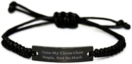 Yeni Chow Chow Köpek Siyah İp Bileklik, Chow Chow'umu Seviyorum. İnsanlar, Çok Değil, Evcil Hayvan Severler için