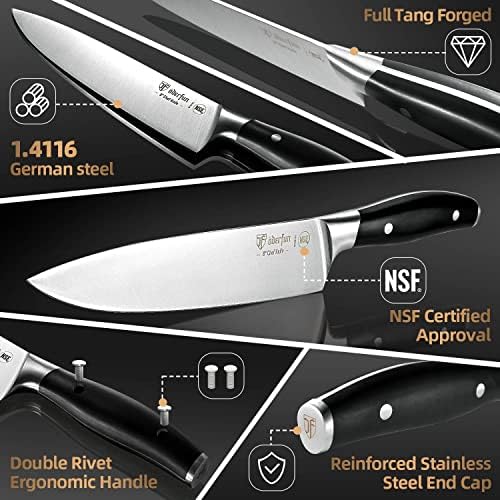 Bloklu Bıçak Seti, ODERFUN 15 Adet 1.4116 Alman Çelik Mutfak Bıçağı Seti, Bıçak Bileyicili Mutfak için Ultra Keskin