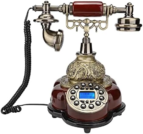 LHLLHL Antika Kablolu Telefon Sabit Dijital Retro Telefon Düğmesi Arama Vintage Dekoratif katı ahşap Telefonlar Sabit