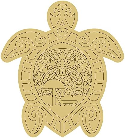 Mandala Kaplumbağa Tasarım Hattı Kesme Denizcilik Plaj Kapı Askı MDF Şekil Tuval Tarzı 2 Sanat 1 (24)