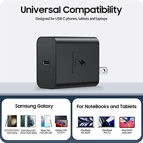 45W Süper Hızlı Şarj USB Tip C Duvar Şarj Bloğu Samsung Galaxy S23 Ultra/S23/S23+ / S22 Ultra/S22+/S22/Not 10/Not