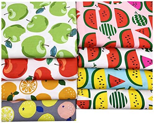 Amosfun Saf Pamuk DIY Kumaşlar El Yapımı Patchwork Meyve Desen Bez Bebek Bezi Parti Süslemeleri Ev için