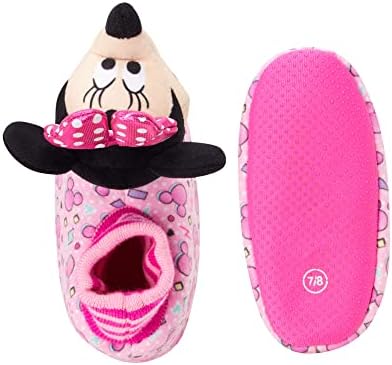 Disney Kız Minnie Mouse Terlik - 3D Kafa Peluş Çorap Üstü Terlik (Yürümeye Başlayan Çocuk/Kız)