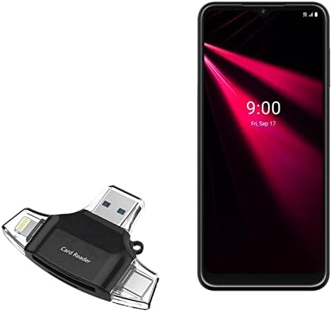 T-Mobile REVVL V ile uyumlu BoxWave Akıllı Gadget (Boxwave'den Akıllı Gadget) - AllReader USB Kart Okuyucu, microSD