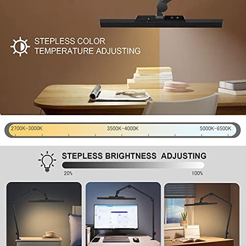 LED Masa Lambası, Mimar Salıncak Kolu Kelepçesi Ev Ofisi için Masa Lambaları, Hareket Algılamalı Göz Bakımı Bilgisayar
