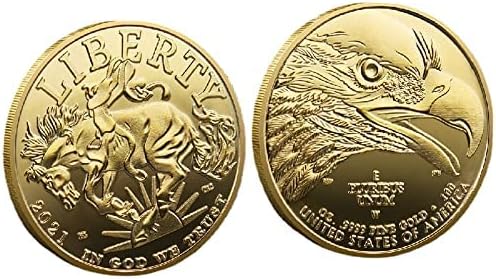 30mm * 2mm Liberty Sikke Kabartmalı Metal Altın Kaplama Gümüş hatıra parası Amerikan Kartal Şanslı Kişilik Hediye