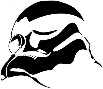 Stormtrooper Kask Siluet 6 vinil yapışkan Araba Çıkartması (6 Siyah)