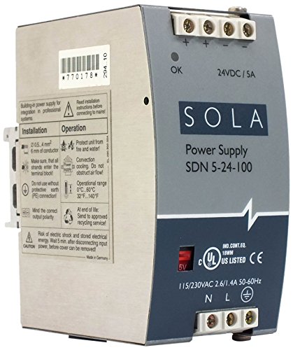 Sola / Hevı-Duty SDN5-24-100P DC Güç Kaynağı, 24 VDC, 5 Amp, 47-63 Hz